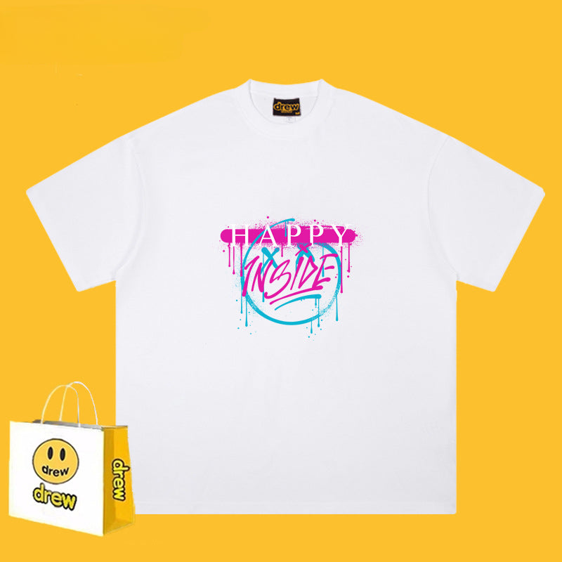 Drew T-shirts Smiley T-shirt Cotton Short Sleeve