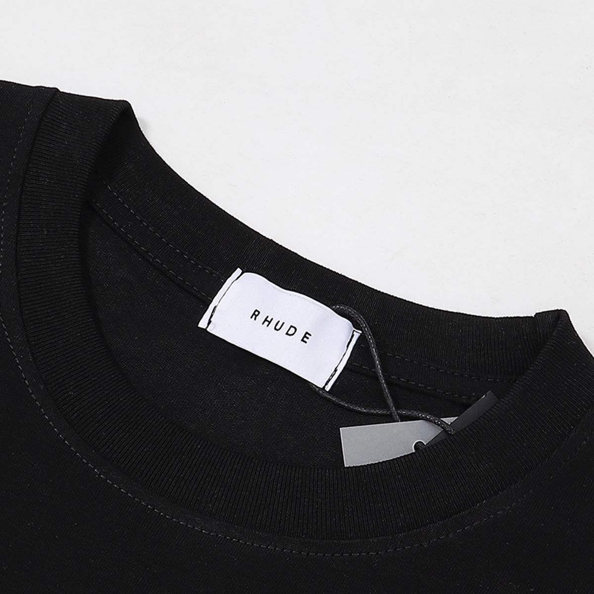 Rhude T-shirts College Badge Printed Cotton Casual Short Sleeve Men and Women