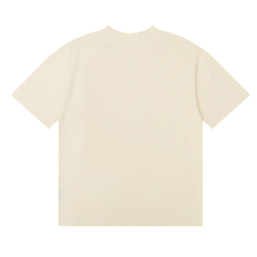Rhude T-shirts Sturgeon Caviar Printed Cotton Short Sleeves Men and Women