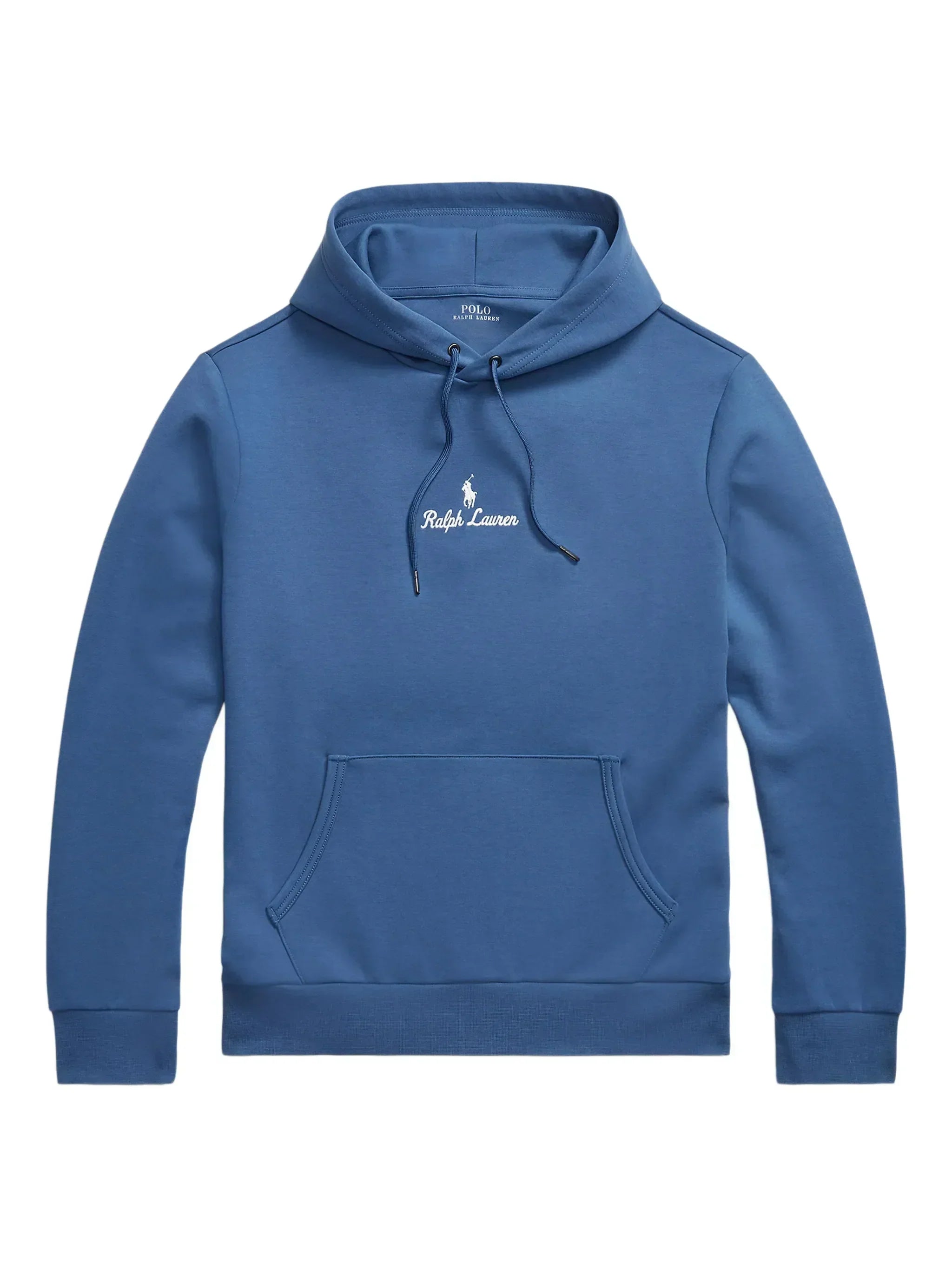 RALPH LAUREN Logo Double-Knit Hoodie Blue