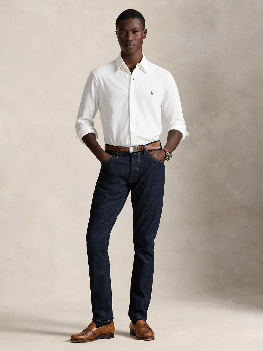 RALPH LAUREN Featherweight Mesh Shirt White