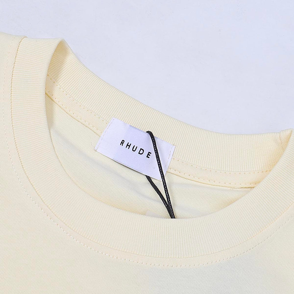 Rhude T-shirts Totem Badge Printing Cotton Casual Short Sleeve Men and Women