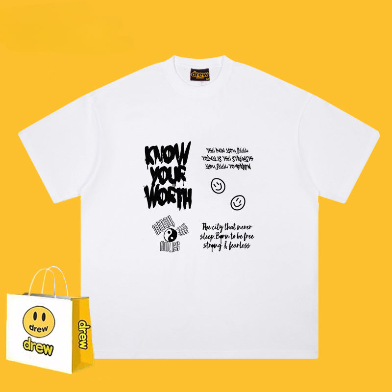 Drew T-shirts T-shirt Short Sleeve Loose round Neck Short Sleeve