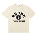 Rhude T-shirts French Cote d'Azur Printed Cotton Casual Short Sleeves Men and Women