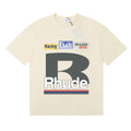 Rhude T-shirts Petrol Patch Racing Motor Cotton Casual Short Sleeve Men and Women