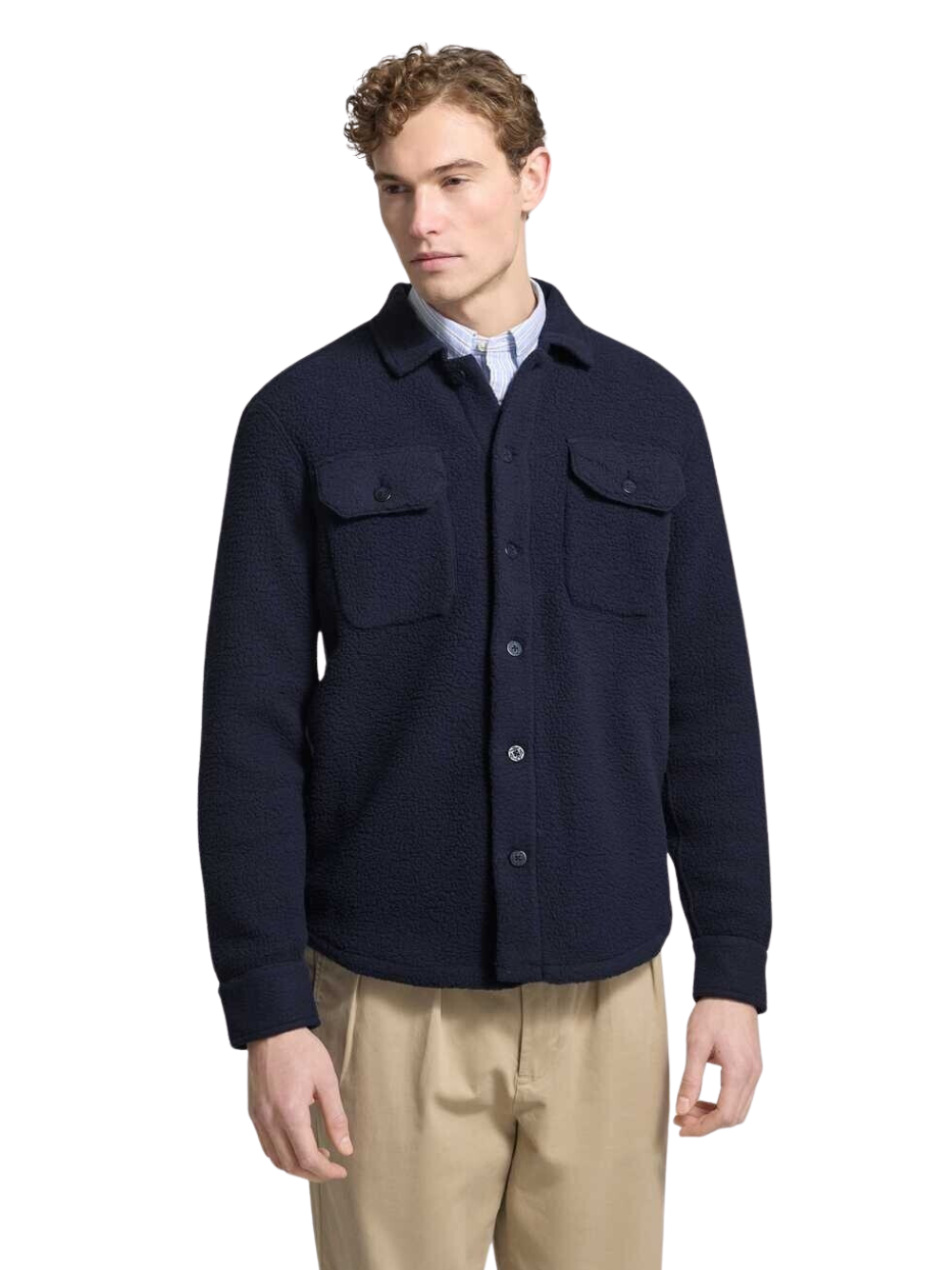 RALPH LAUREN Pile Fleece Overshirt Navy