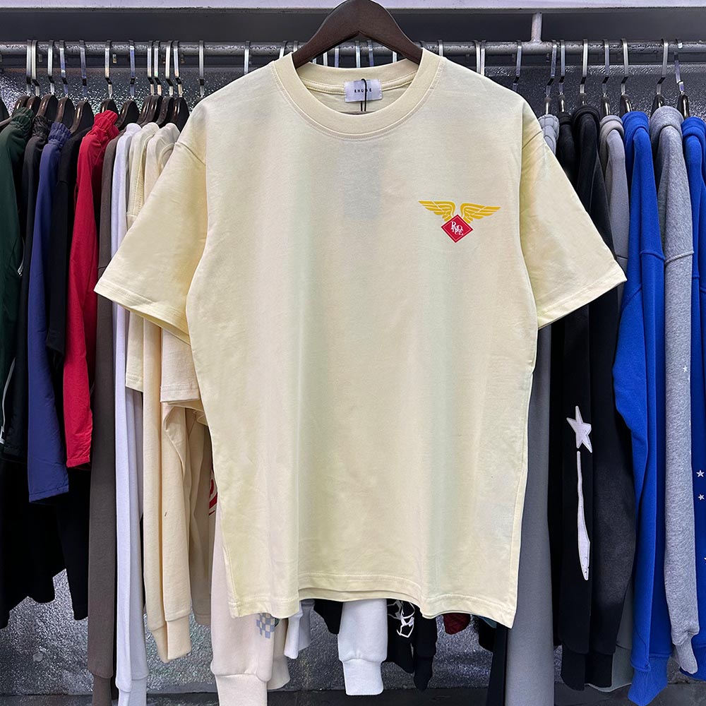 Rhude T-shirts World Map Printed Cotton Casual Short Sleeves Men and Women