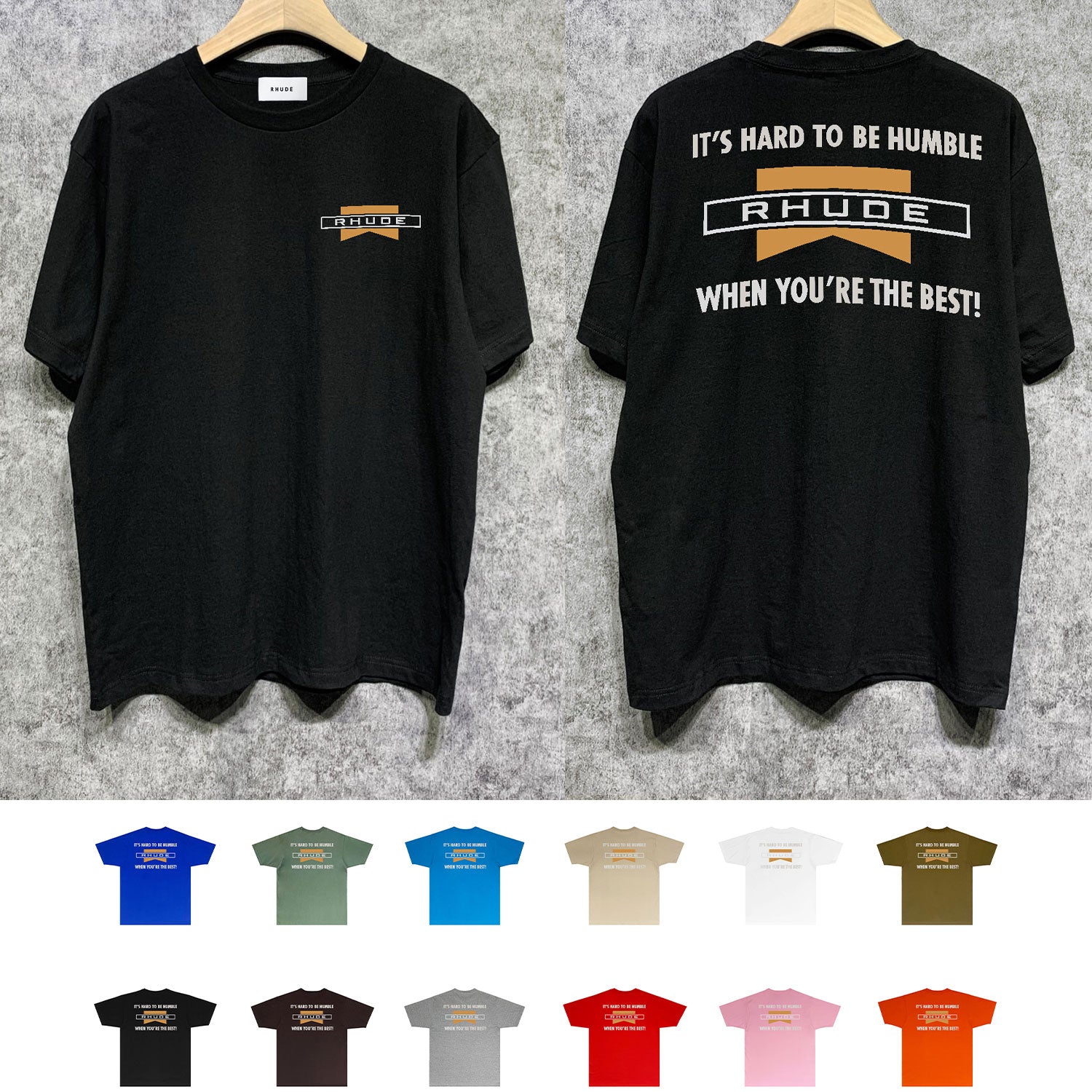 Rhude T-shirts Printed Trendy Pure Cotton