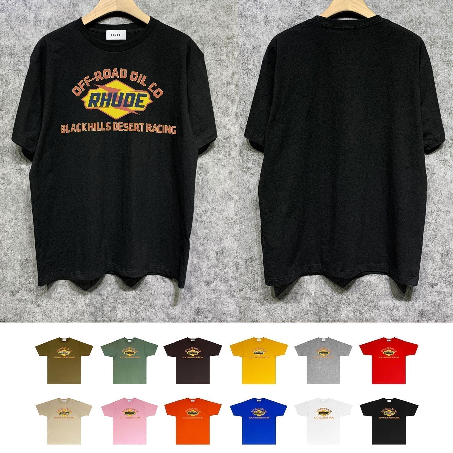 Rhude T-shirts Printed Trendy Pure Cotton