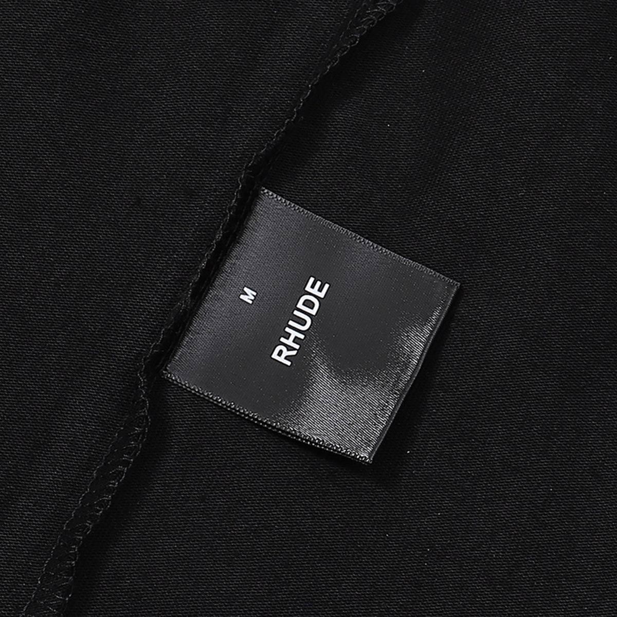 Rhude T-shirts College Badge Printed Cotton Casual Short Sleeve Men and Women