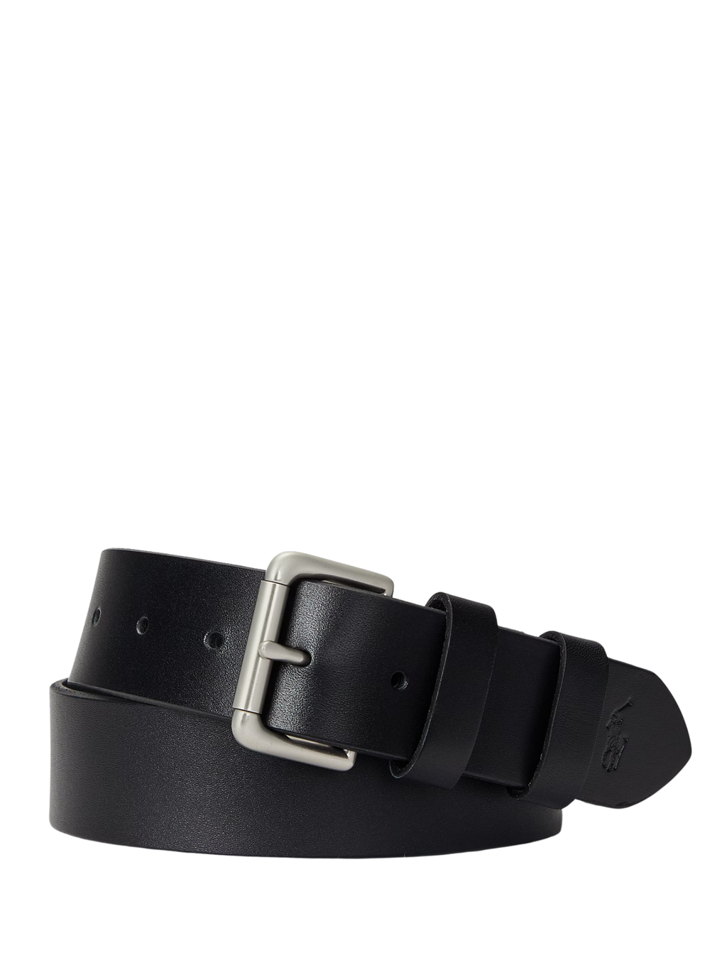 RALPH LAUREN Leather Roller-Buckle Belt Black