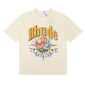 Rhude T-shirts Sailing Nautical Printing Cotton Casual Short Sleeves Men and Women