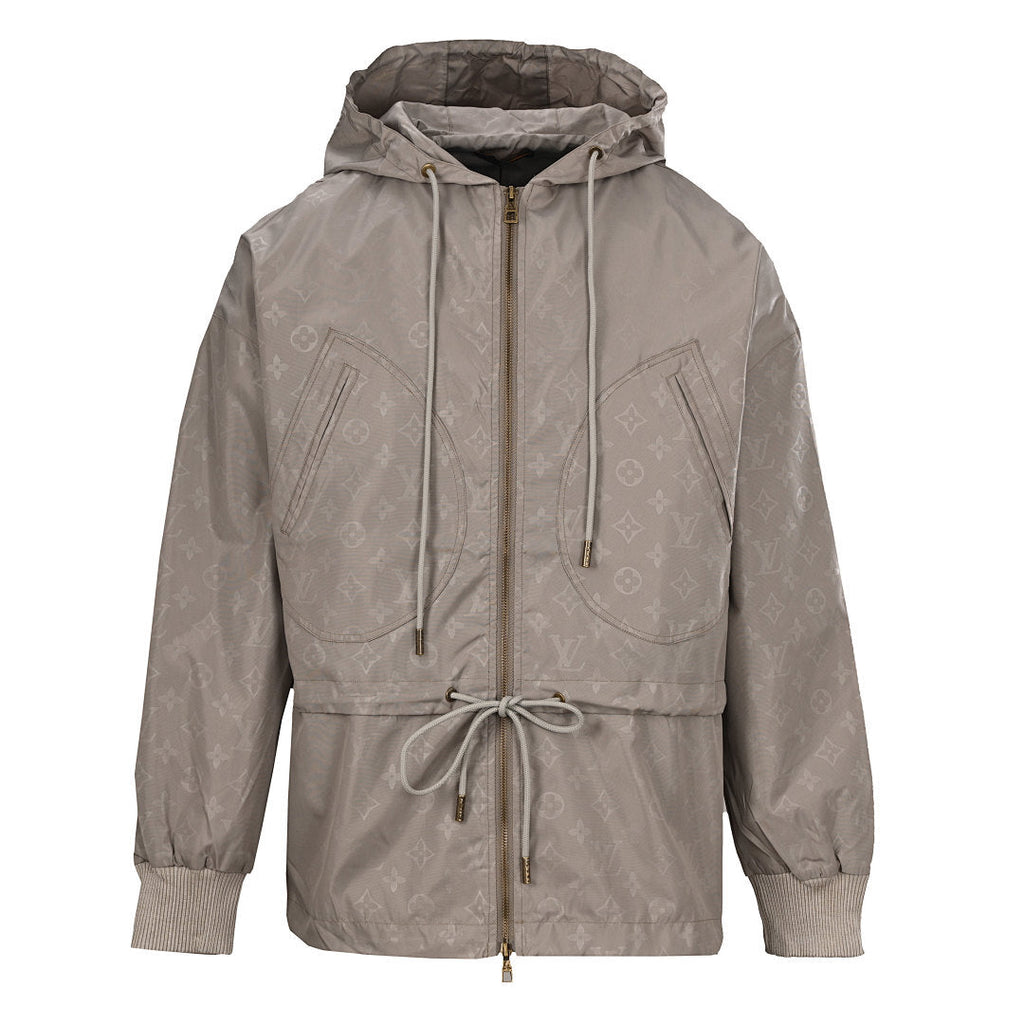 Louis Vuitton Monogram-Print Trench Coat-Style Zip Jacket with Cargo Pockets
