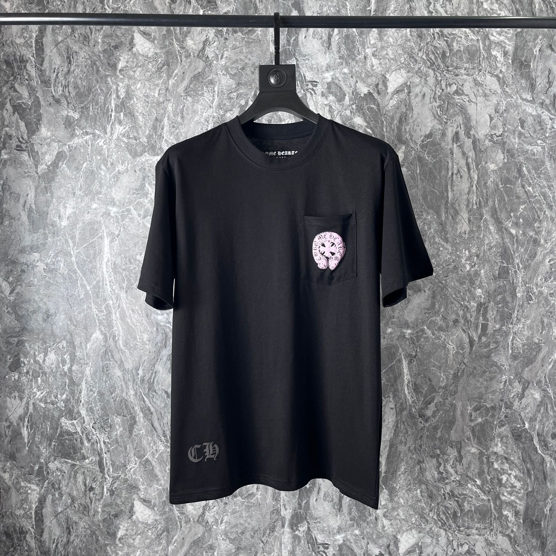 Chrome Heart T Shirts Chrome Hearts Pink Sanskrit Short Sleeve T-Shirt