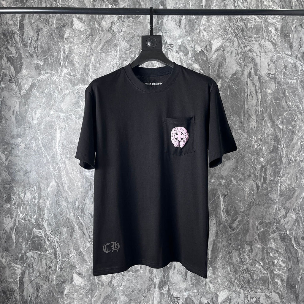 Chrome Heart T Shirts Chrome Hearts Pink Sanskrit Short Sleeve T-Shirt