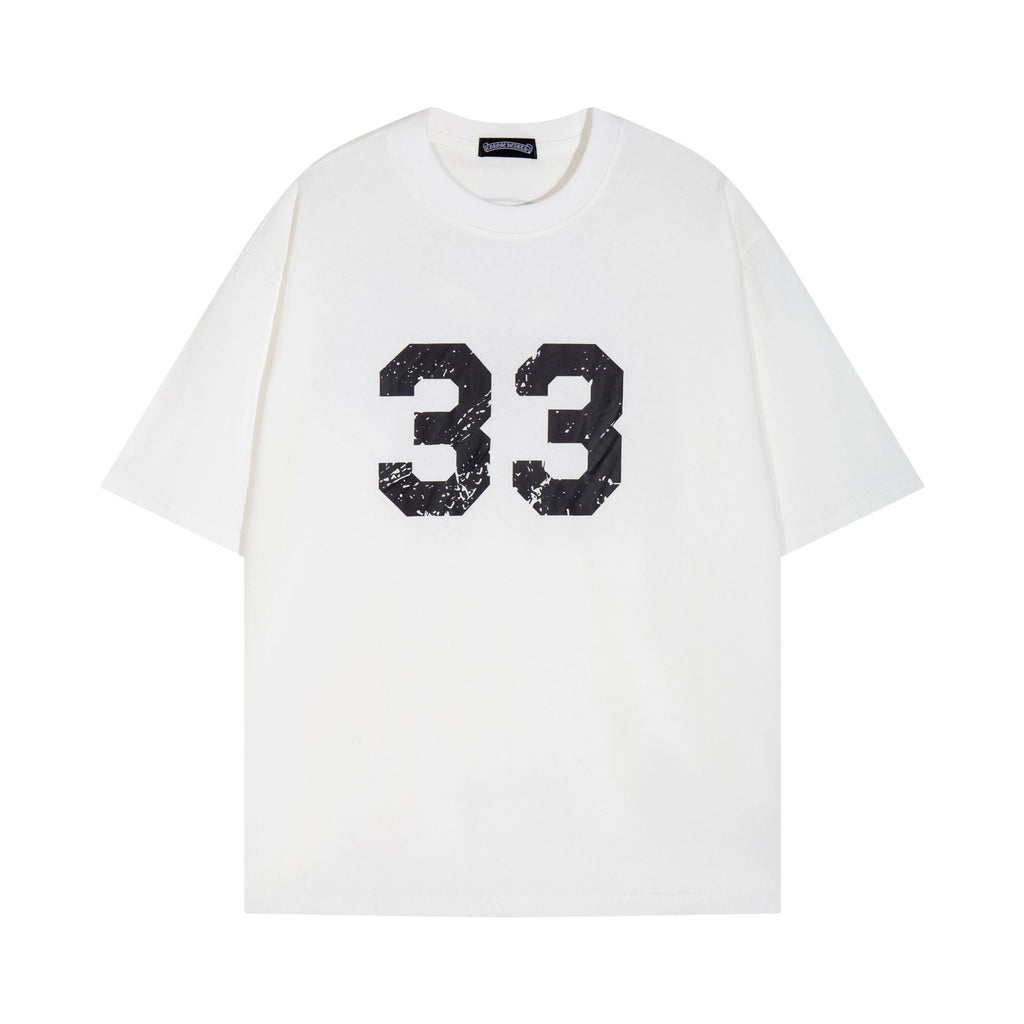 Chrome Heart T Shirts Horseshoe Cross Print Short Sleeve T-Shirt