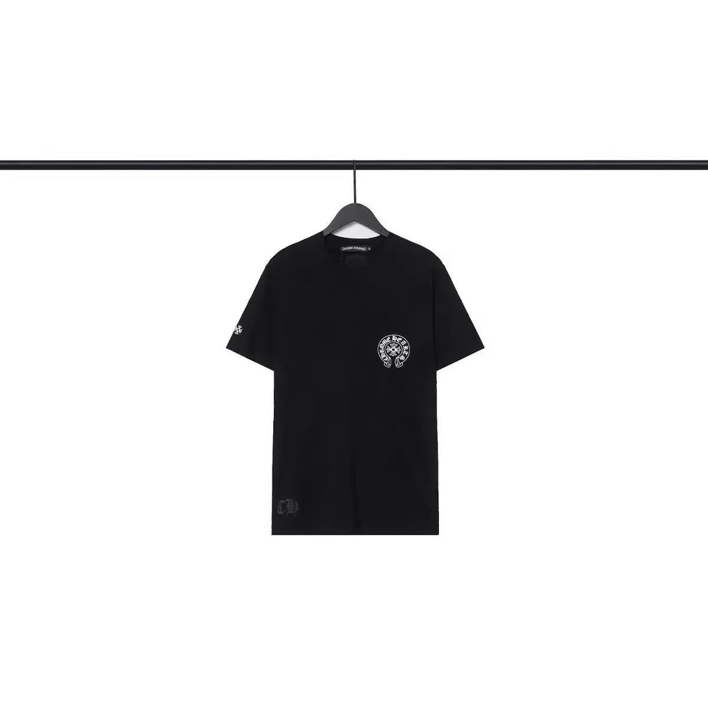 Chrome Heart T Shirts Sanskrit Color Printing Loose Casual Versatile Crew Neck Short Sleeve T-Shirt