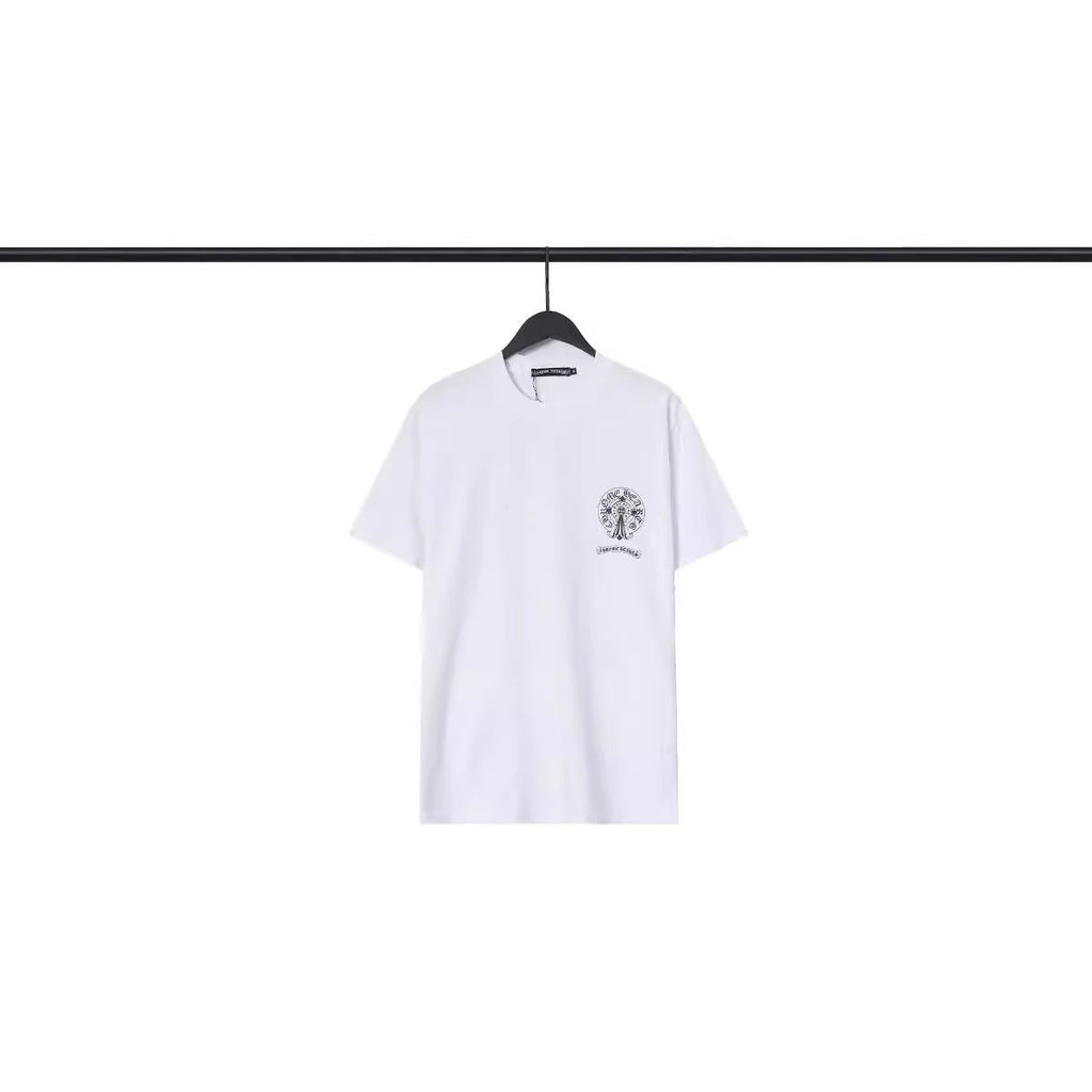 Chrome Heart T Shirts Croix Cross Color Leather Printed Short Sleeve T-Shirt