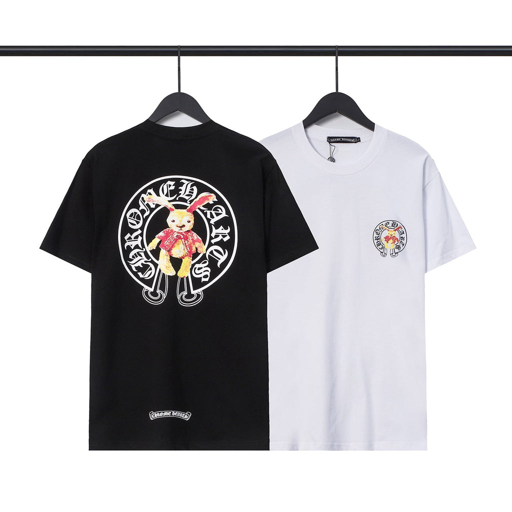 Chrome Heart T Shirts Croix Cross Leather Printed Short Sleeve T-Shirt