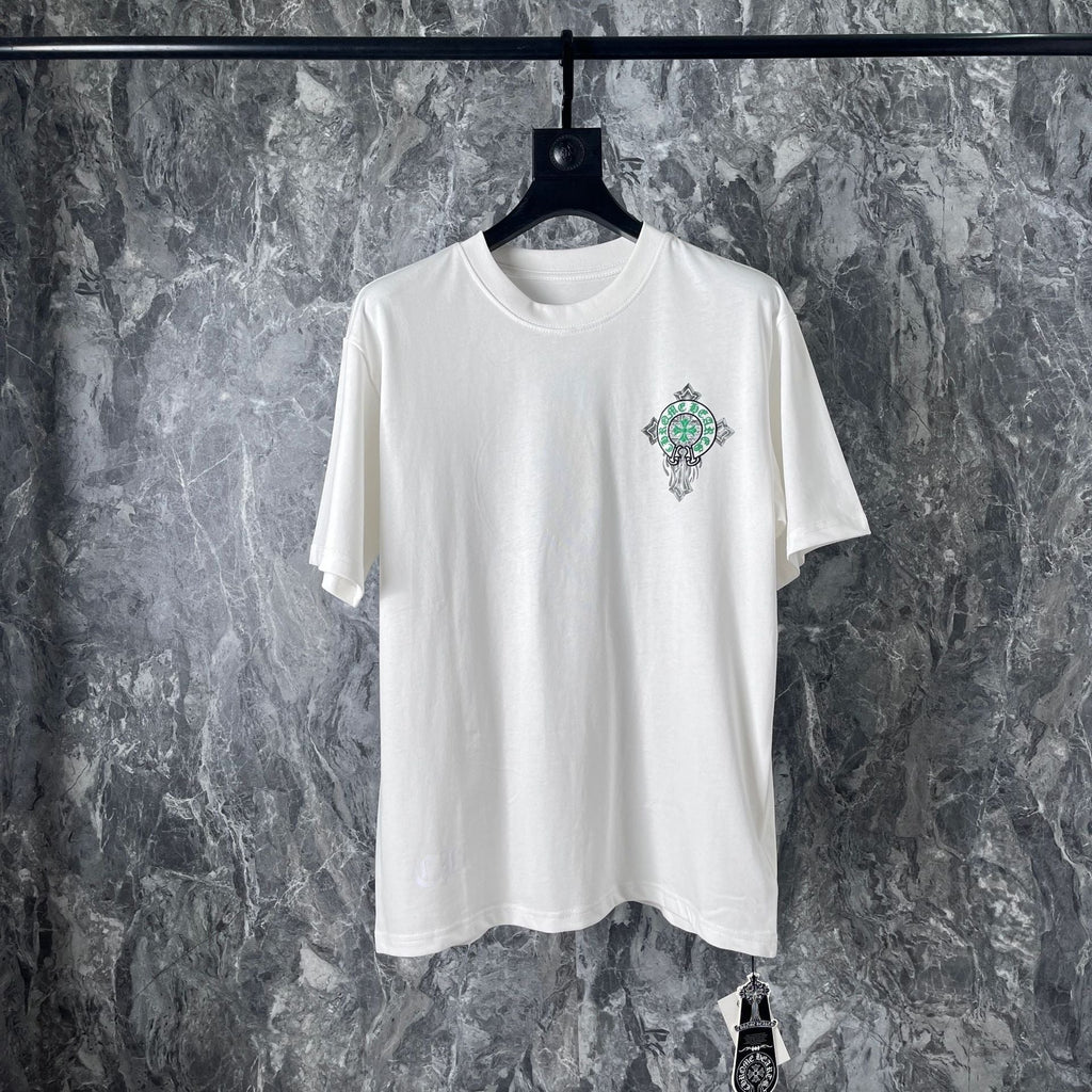 Chrome Heart T Shirts Cross Horseshoe Printed Cotton Loose Casual T-Shirt
