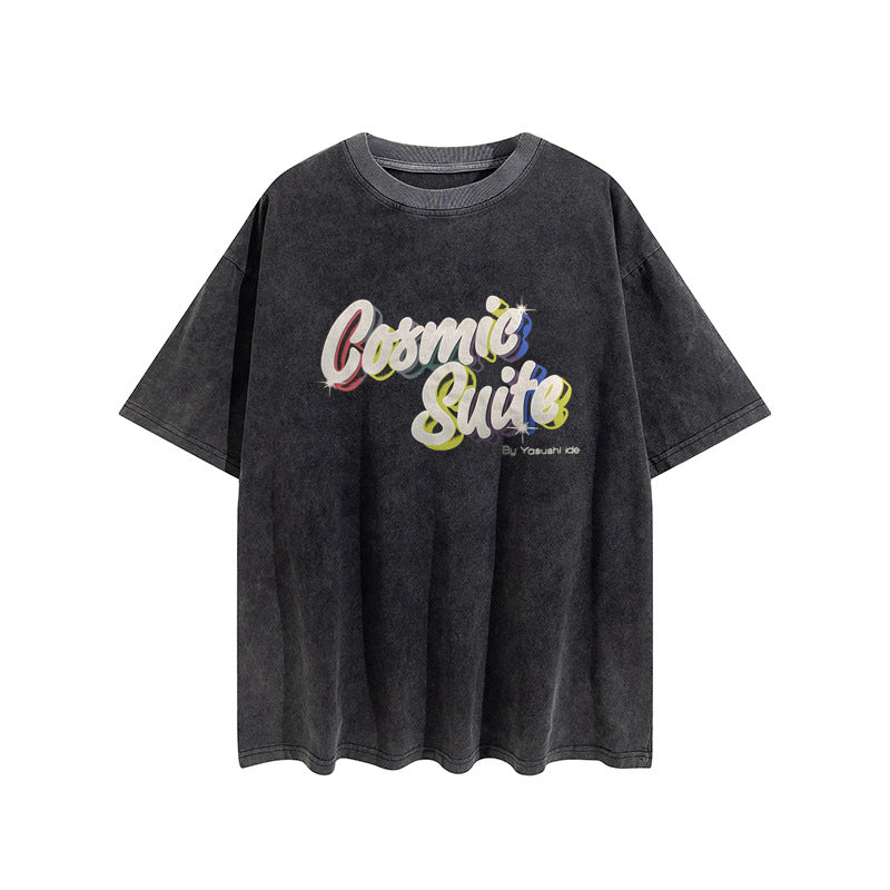 Gallery Dept T Shirts Gallery Dept Printed round Neck Retro Short Sleeve T-shirt Loose Short Sleeve