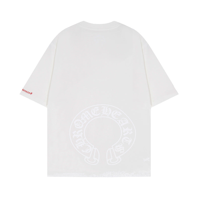 Chrome Heart T Shirts Chrome Hearts Sanskrit Horseshoe Pattern Short Sleeve T-Shirt
