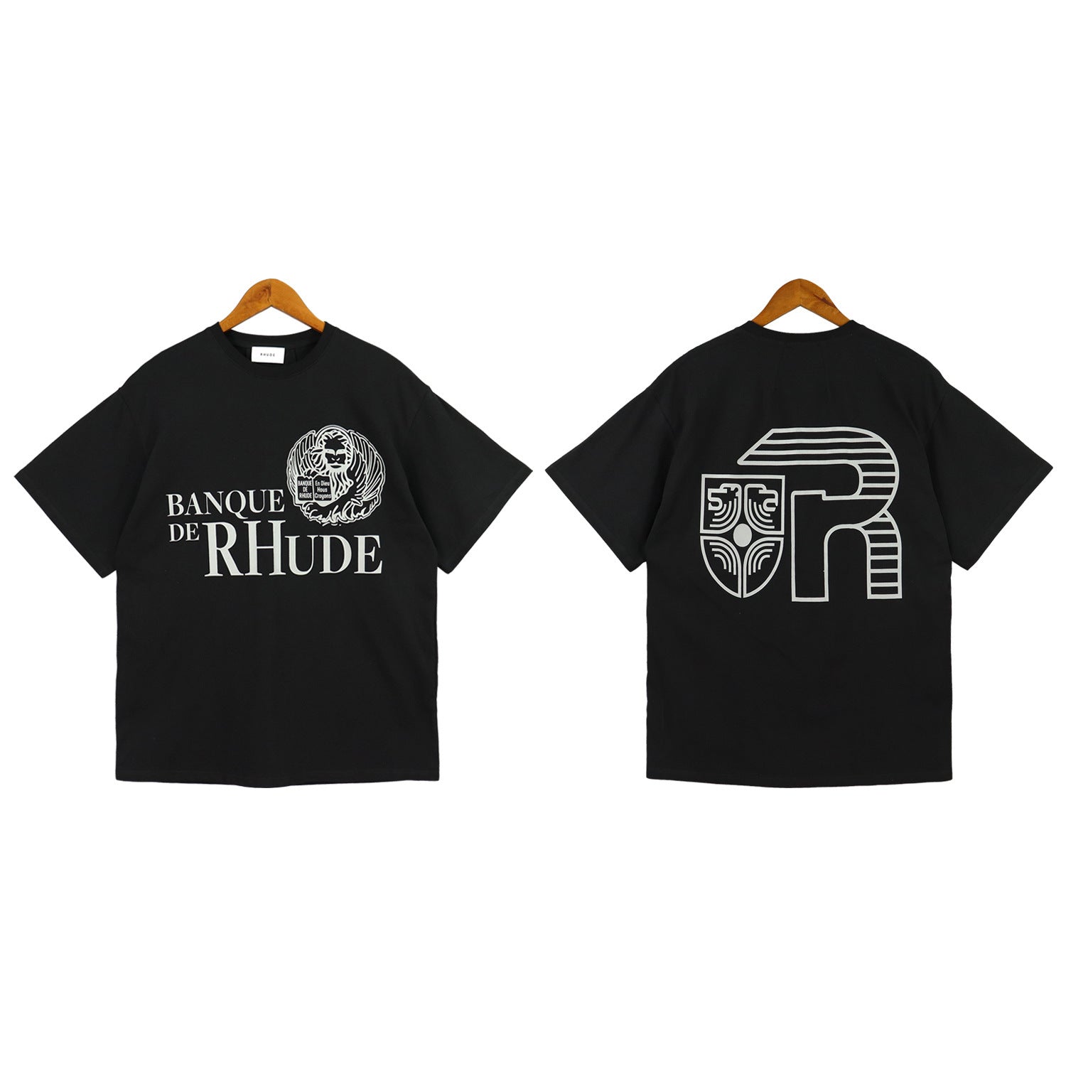 Rhude T-shirt Micro Label Letter Logo Line Pattern Short Sleeve T-shirt Loose