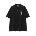 Chrome Heart T Shirts Sanskrit horseshoe print lapel polo shirt versatile short sleeve