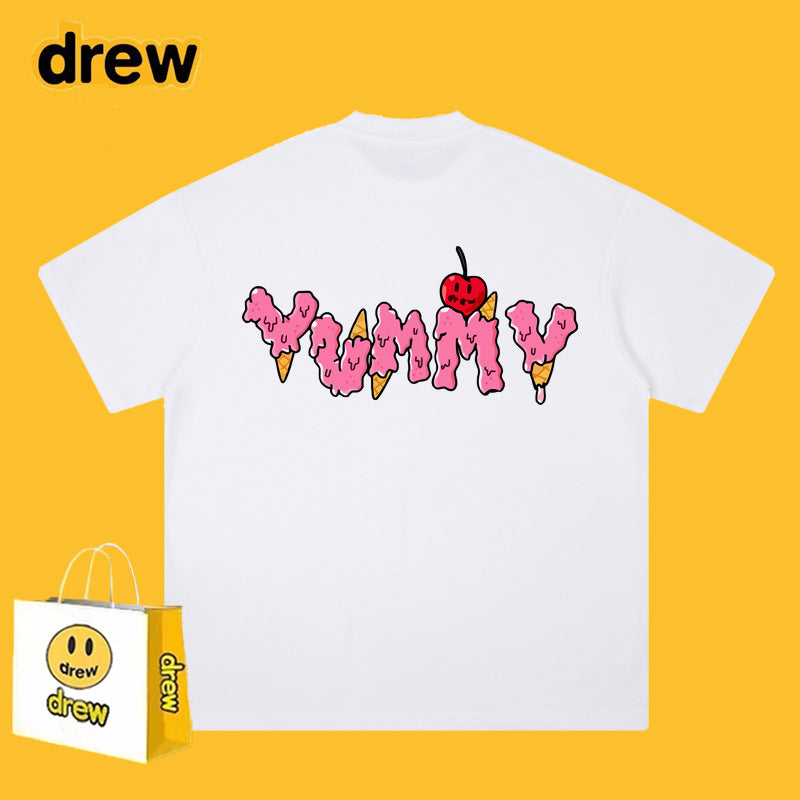Drew T-shirts Loose Summer Men and Women Pure Cotton Couple