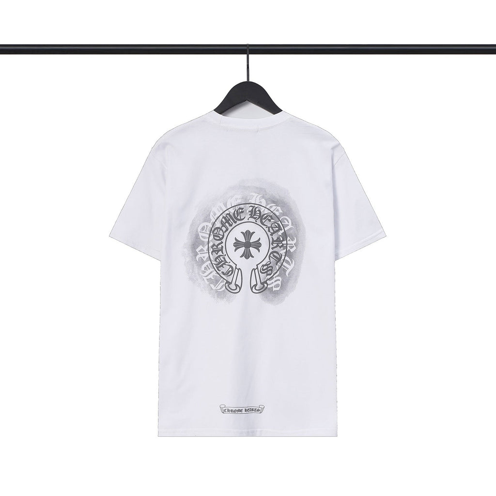 Chrome Heart T Shirts Sanskrit cross logo short-sleeved men's T-shirt