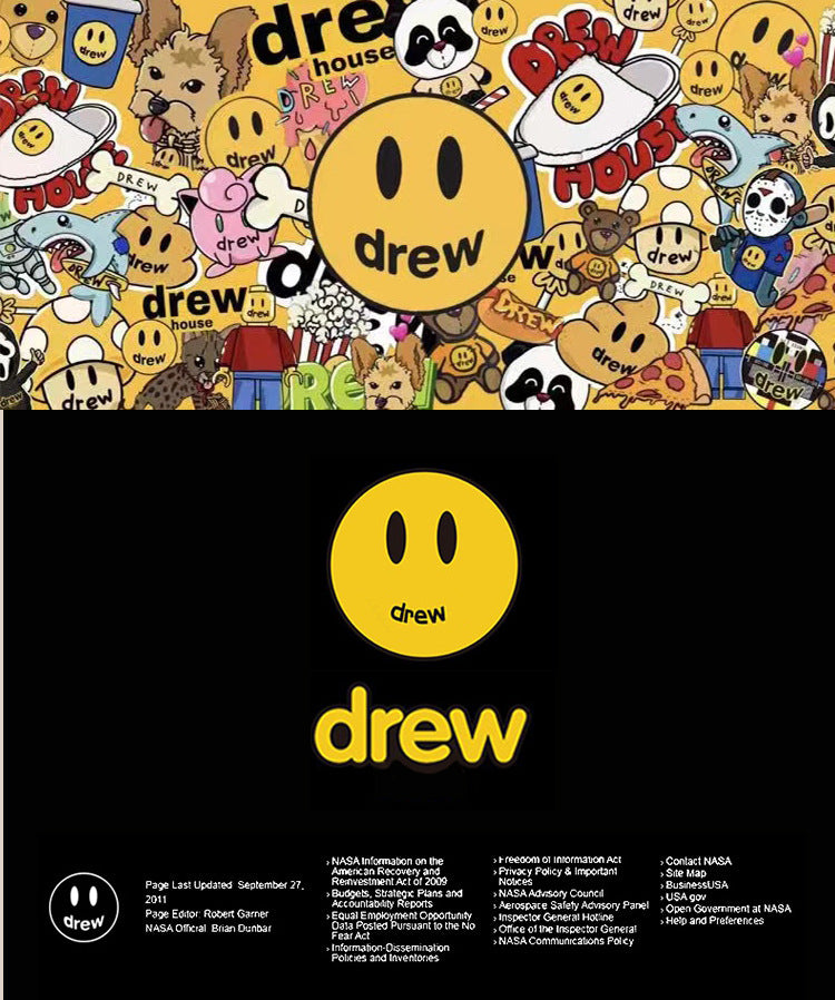 Drew T-shirts Smiley Red Hat Printed T-shirt
