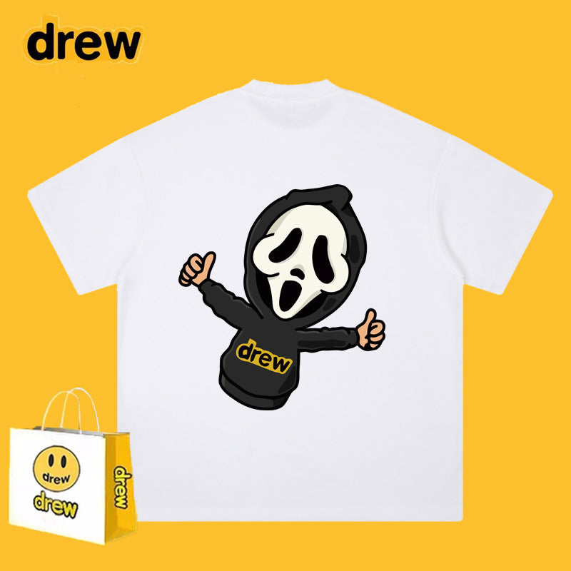 Drew T-shirts Short-Sleeved Clothes Smiley Face Short Sleeve round Neck