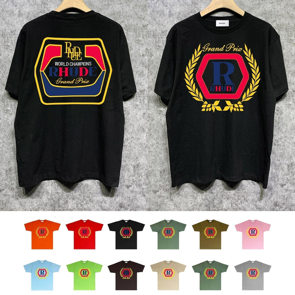 Rhude T-shirts Printed Trendy Pure Cotton