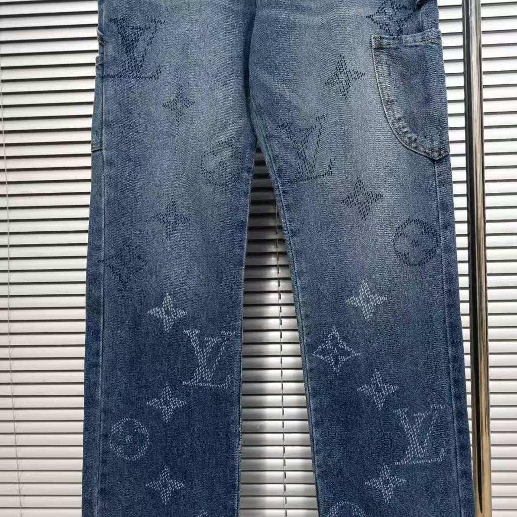 Louis Vuitton Logo-Embroidered Jeans
