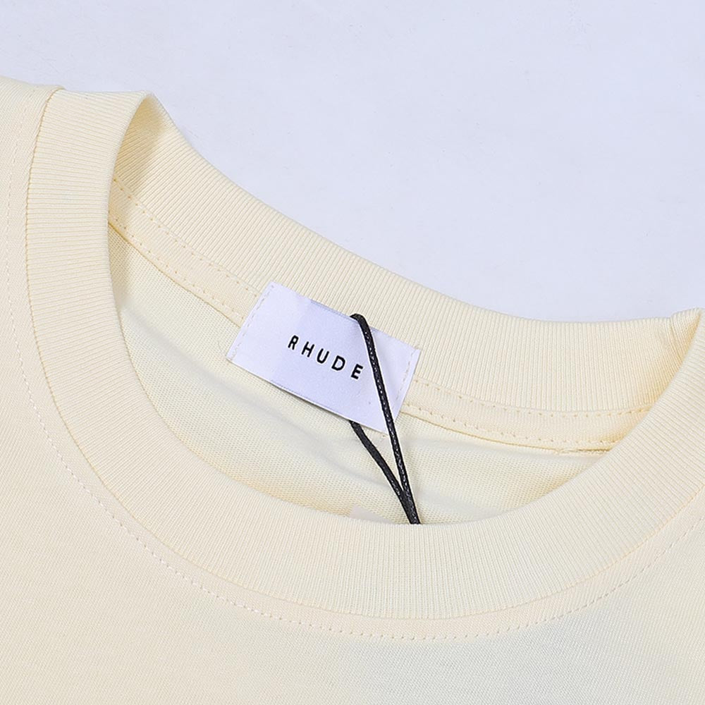 Rhude T-shirts Sailing Printed Cotton Casual Short Sleeves Men and Women