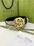 Gucci Classic Men's Belt — Gold Buckle & Silver Buckle