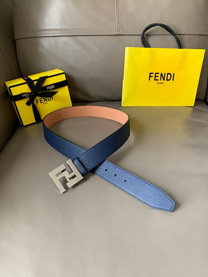Fendi Men's Leather Belt Buckle Classic Dress Waist Belt for Jeans Trousers Coat Casual Formal